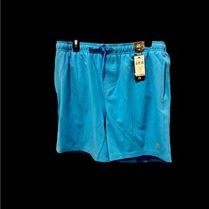 Mens Ocean Current Swim XL - 4 Way Stretch ( Ocean Blue) Tie Front / Lined Mesh